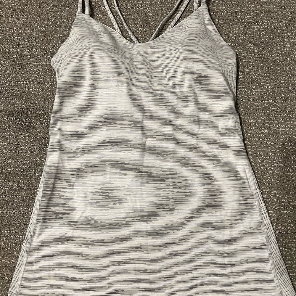 Lululemon Gray Athletic Tank with back cross straps